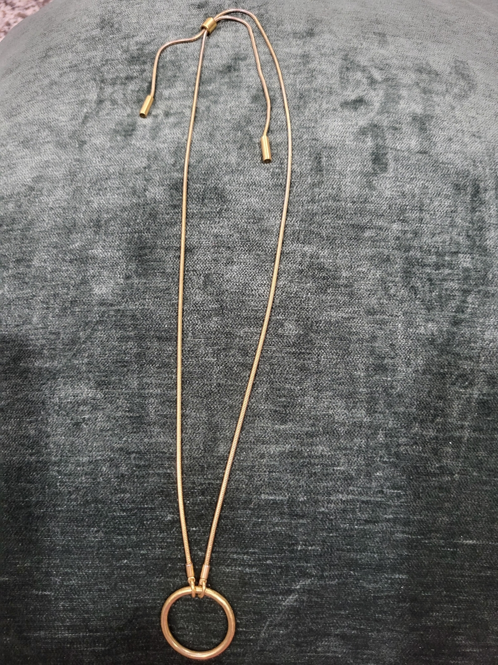 Madewell Gold Circle Pendant Adjustable Necklace - Women Jewelry